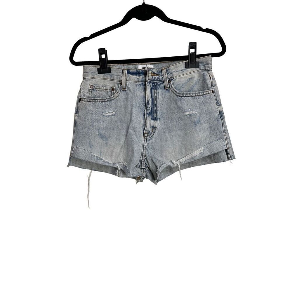 Pistola Parker Jean Short Womens Size 27 Light Wash Distressed Frayed Hem Casual